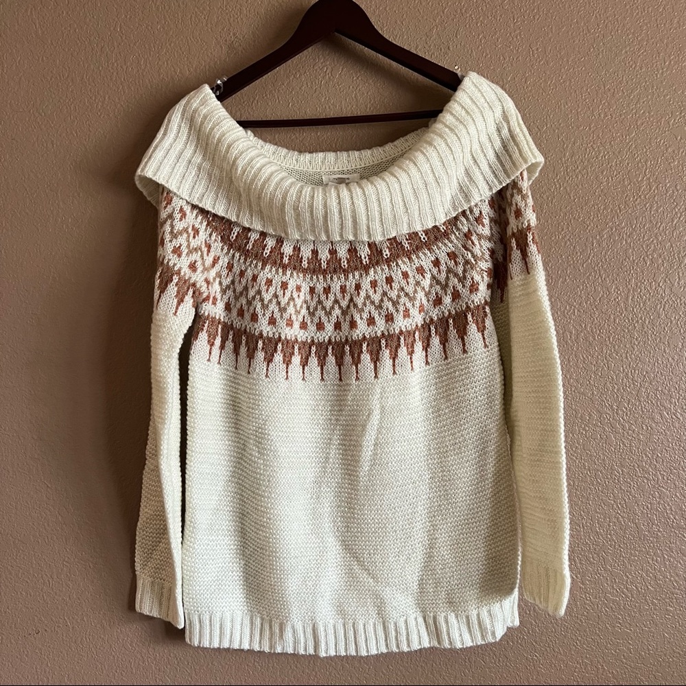Maurices Fair Isle Marilyn Neck Pullover Sweater Size Medium NWT